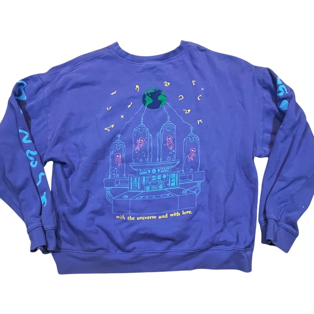 Coney Island Picnic With The Universe And Love Alien Sweatshirt Women’s L